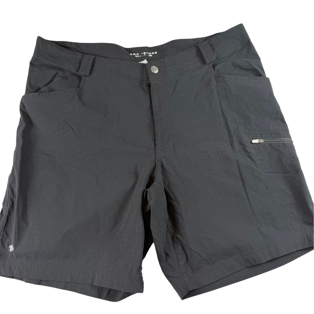 Columbia Omni-Shade Mens 38 Black Hiking Cargo Shorts UPF 50 Nylon Outdoor